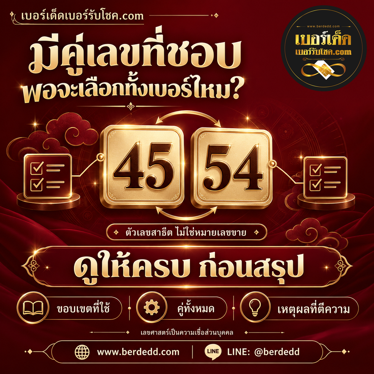 รูปภาพประกอบบทความคำแนะนำเบอร์มงคลที่พูดถึงเพียงหนึ่งคู่ ยังขาดข้อมูลอะไร?