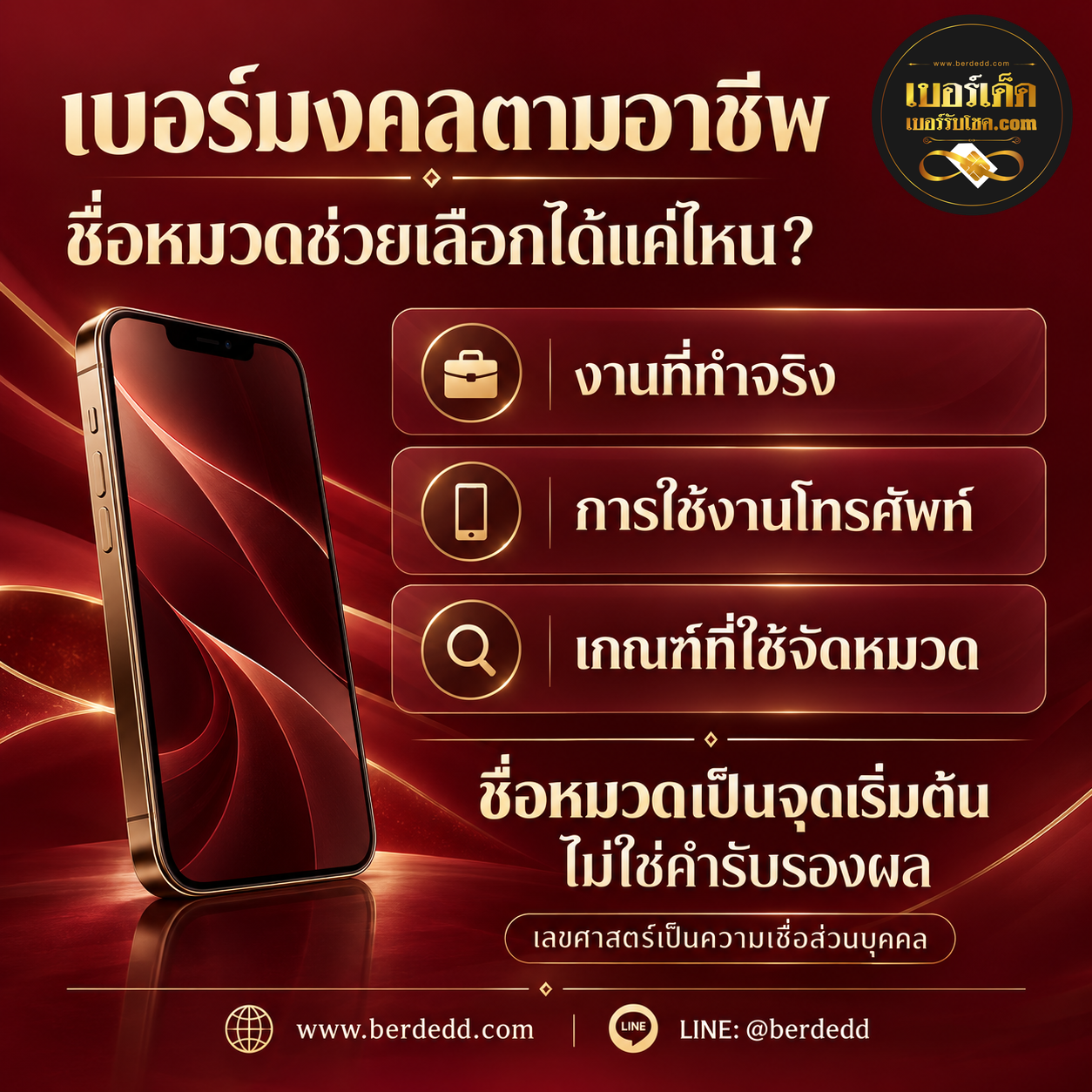 รูปภาพประกอบบทความเบอร์มงคลตามอาชีพ: ชื่อหมวดช่วยเลือกได้แค่ไหน?